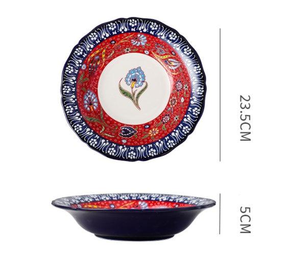 Underglaze Ceramic Tableware Bohemian Household Dishes - Elite Essence Store