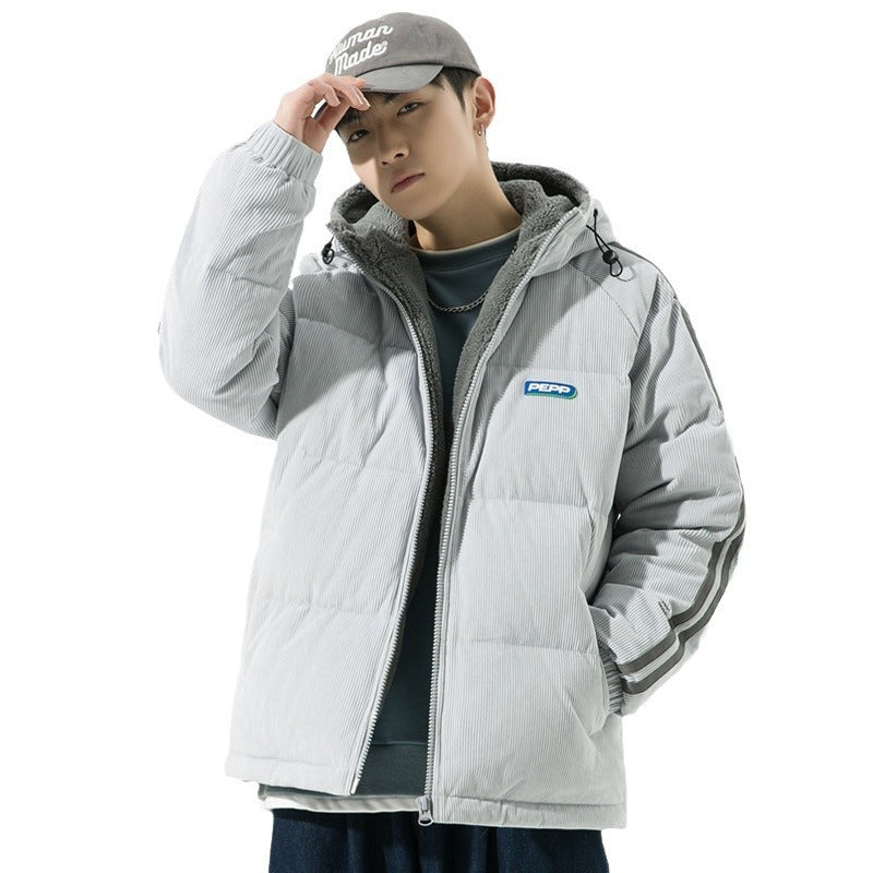 Men's Cotton-padded Thickened Hooded Loose Coat