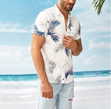 Summer Vacation Beach Short Sleeve Men's Printed Hawaiian Shirt - Elite Essence Store