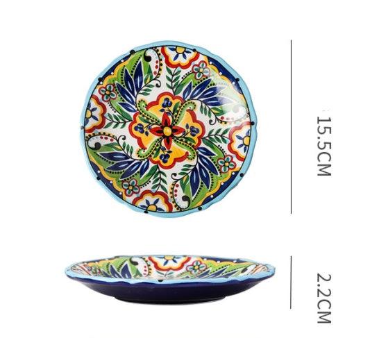 Underglaze Ceramic Tableware Bohemian Household Dishes - Elite Essence Store