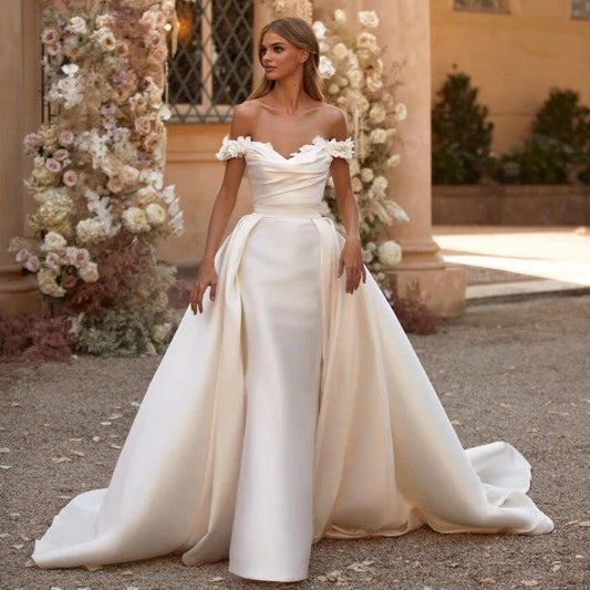 Wedding Dresses Mermaid Bride Dress With Detachable Train - Elite Essence Store