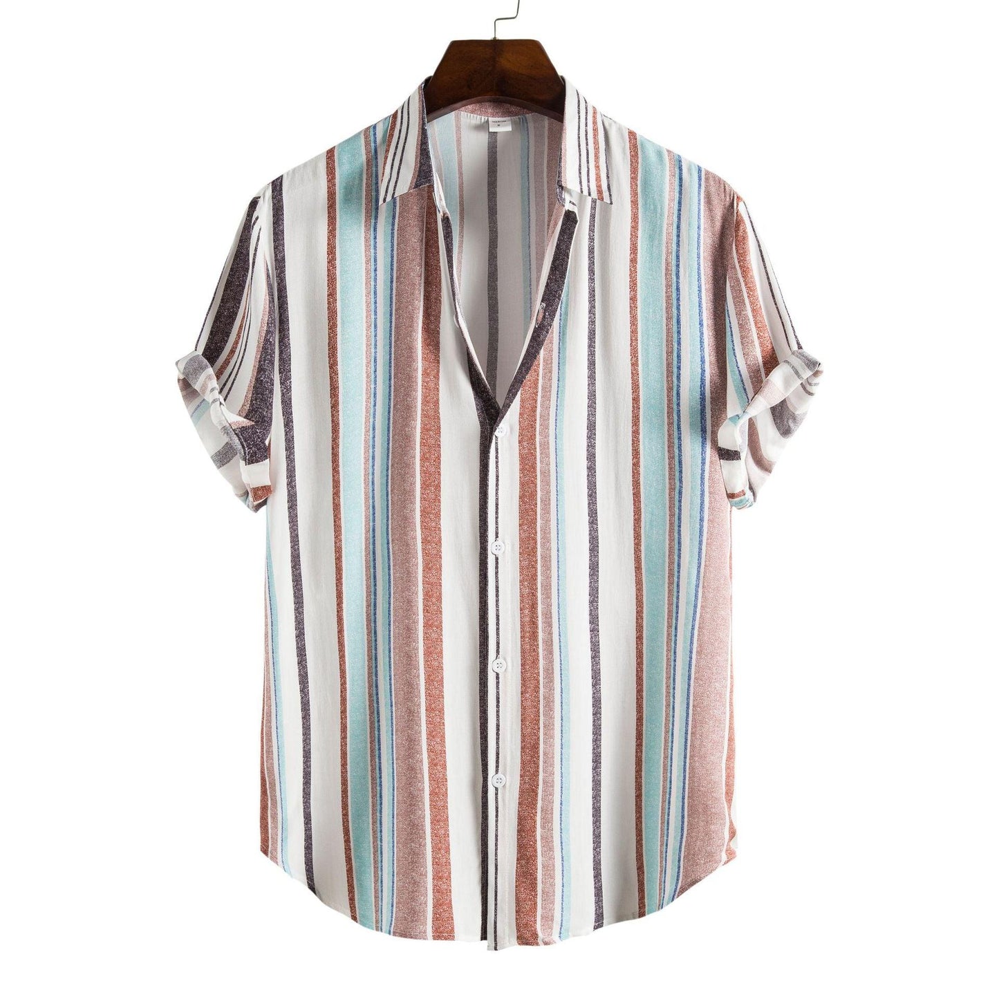 Printed Casual Men's Short-sleeved Shirt Lapel - Elite Essence Store