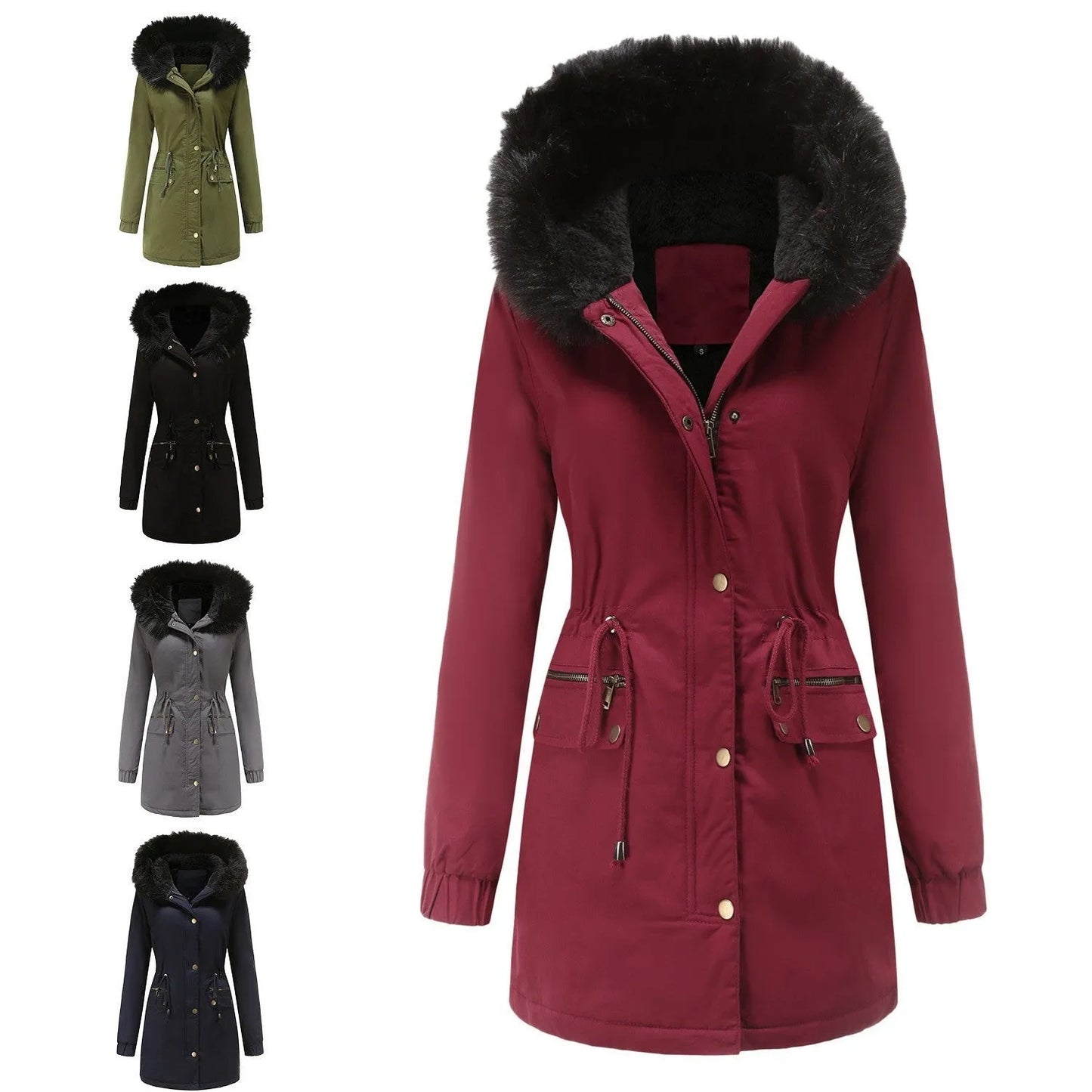 European Size Parka Workwear Cotton Coat Female