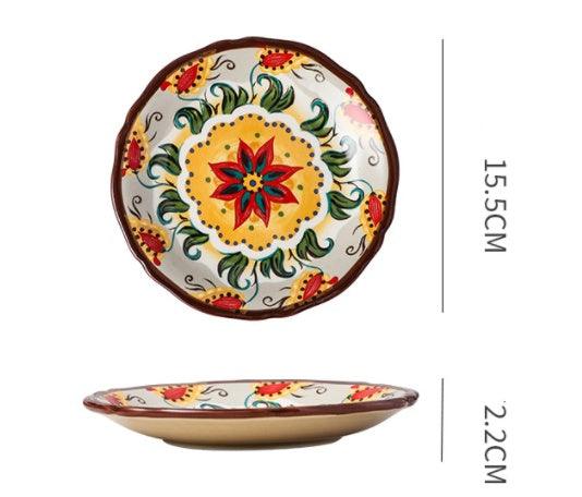 Underglaze Ceramic Tableware Bohemian Household Dishes - Elite Essence Store