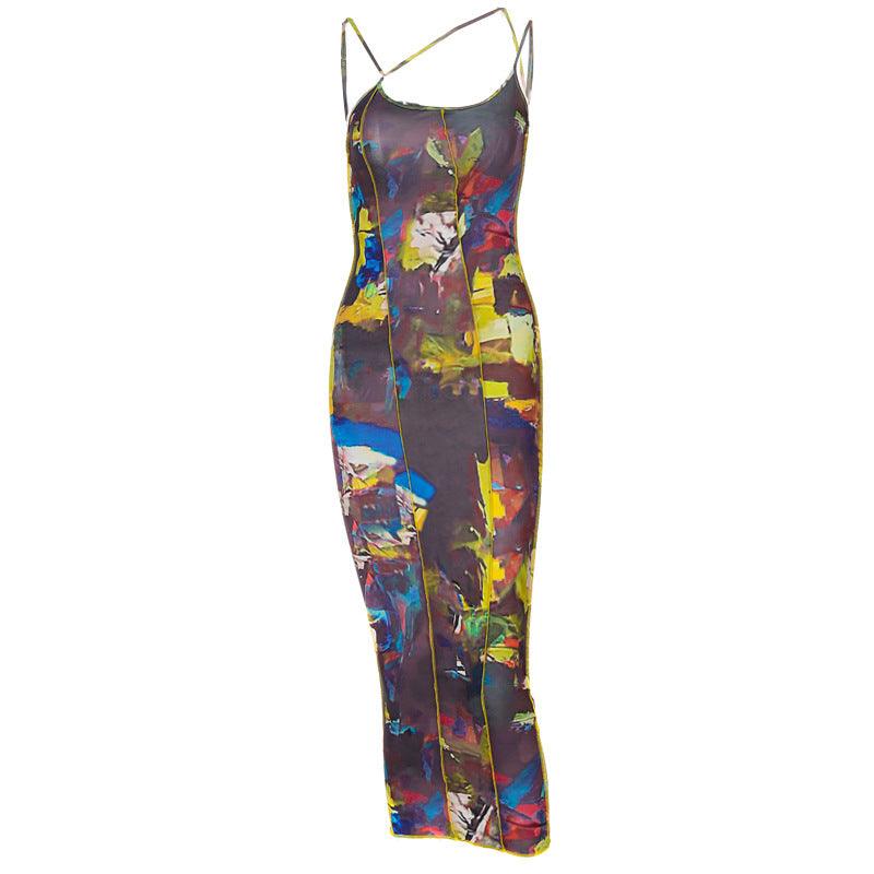 Summer Women's Sling Print Halter Dress - Elite Essence Store