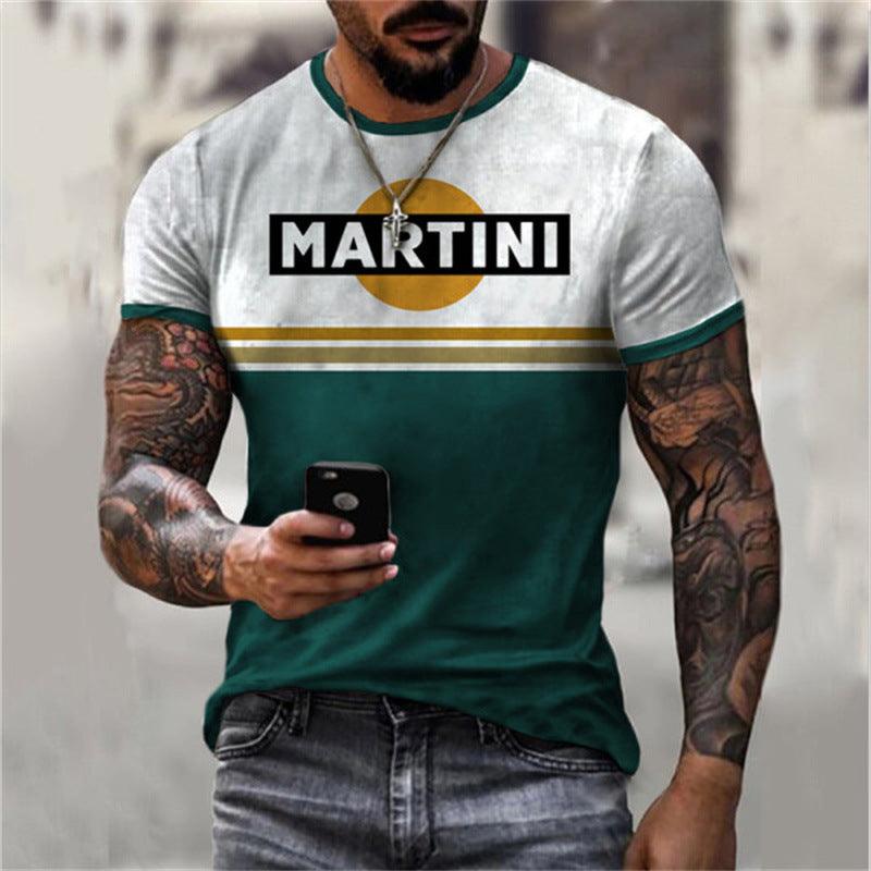 3D Digital Vintage Print English Men's Casual Short Sleeve - Elite Essence Store