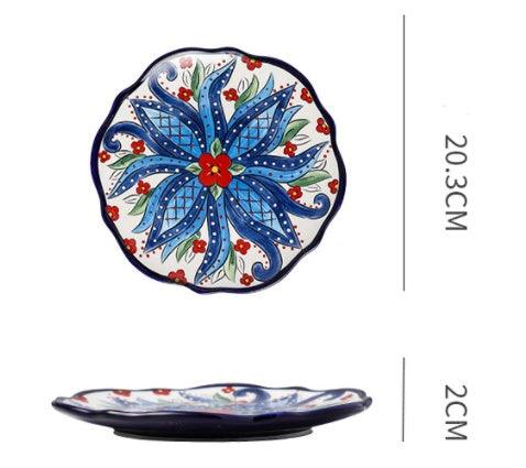 Underglaze Ceramic Tableware Bohemian Household Dishes - Elite Essence Store