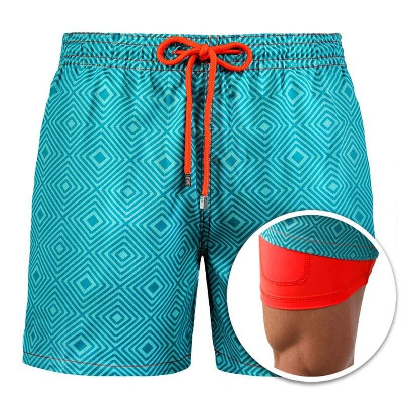 Men's Printed Beach Shorts Sports Double Layer Shorts Summer - Elite Essence Store