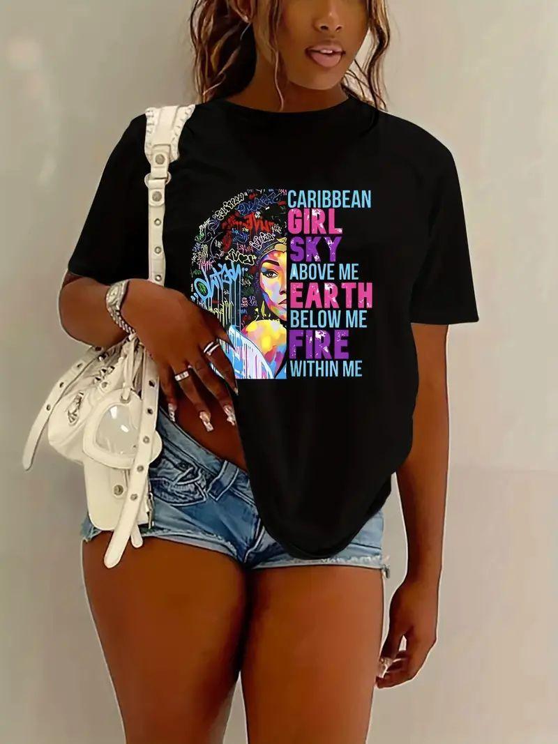 Black Girl Printed Short-sleeved T-shirt - Elite Essence Store