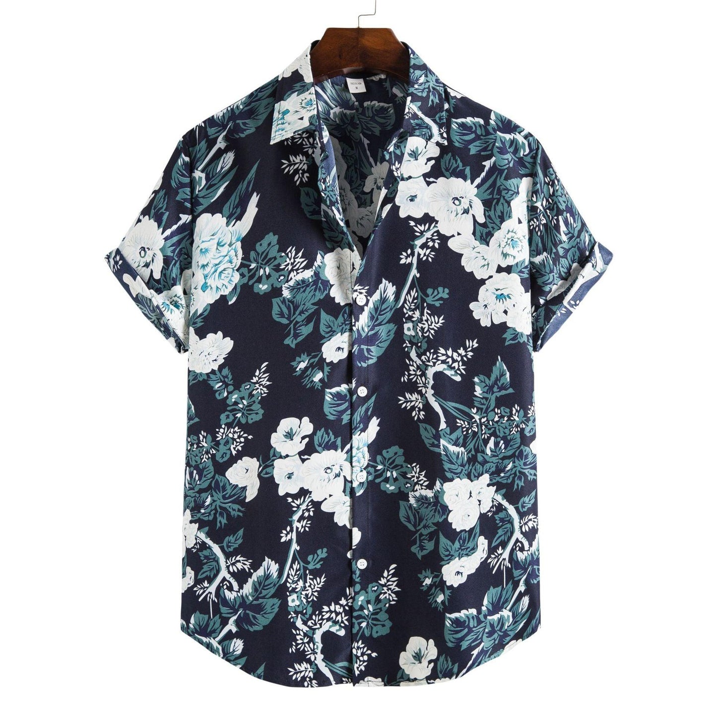 Printed Casual Men's Short-sleeved Shirt Lapel - Elite Essence Store